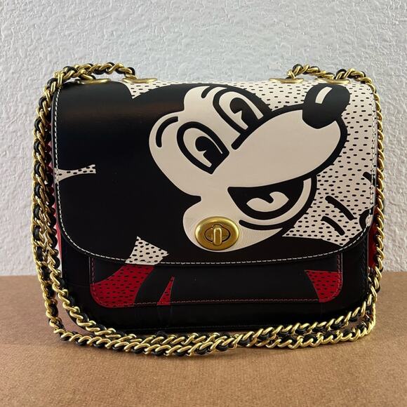 NWT Coach Mickey Mouse X Keith Haring Madison Shoulder Bag - Picture 1 of 11